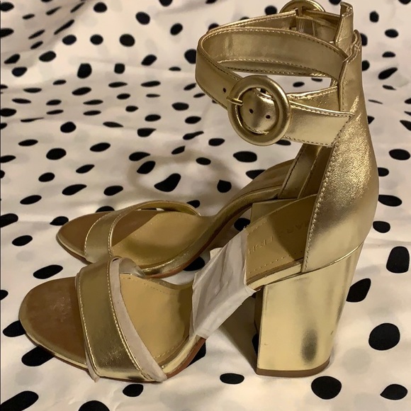 Marc Fisher Magali Heeled Sandals, Gold Size 7 - Picture 1 of 5